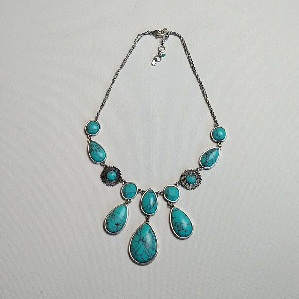 Lucky Brand Faux Turquoise Statement Necklace